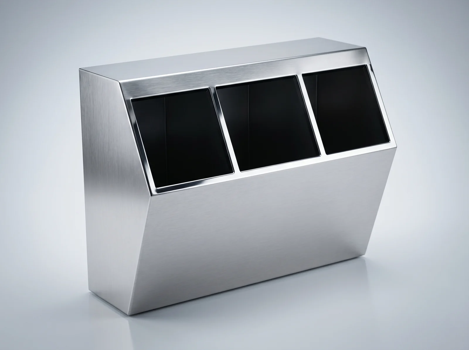 BGM three-compartment stainless steel dispenser for hairnets, shoe covers and masks