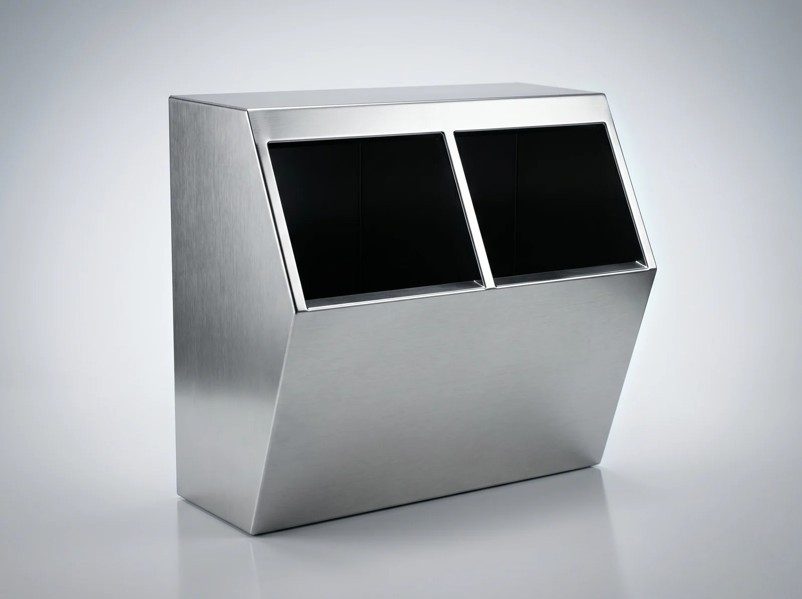 BM two-compartment stainless steel dispenser for hairnets and masks