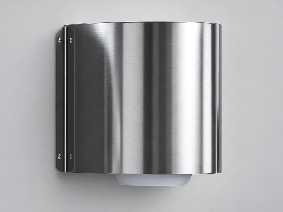 Curved stainless steel paper towel dispenser of the HGB-M hygiene station