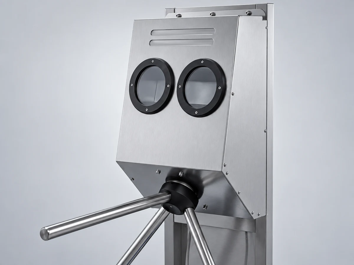 Front of the HGE dual-hand disinfection unit with two circular openings
