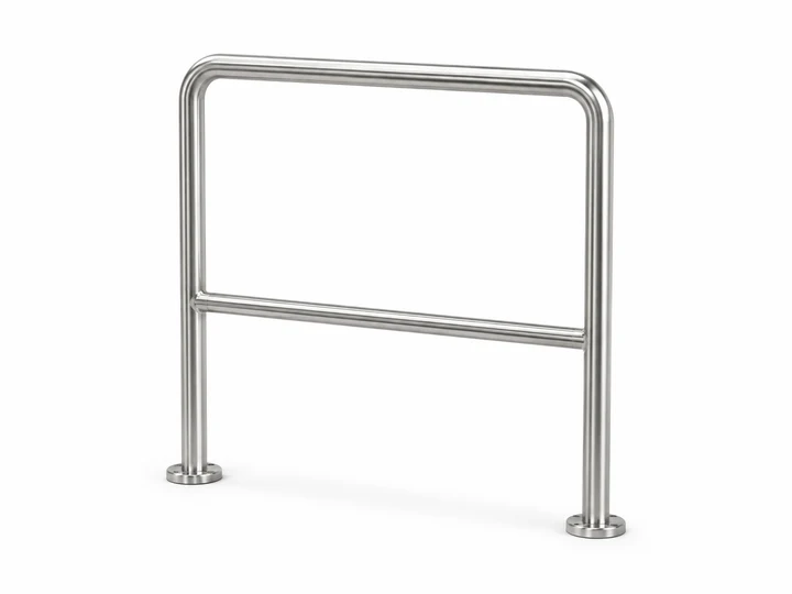 The HGE stainless steel handrail and its horizontal supports